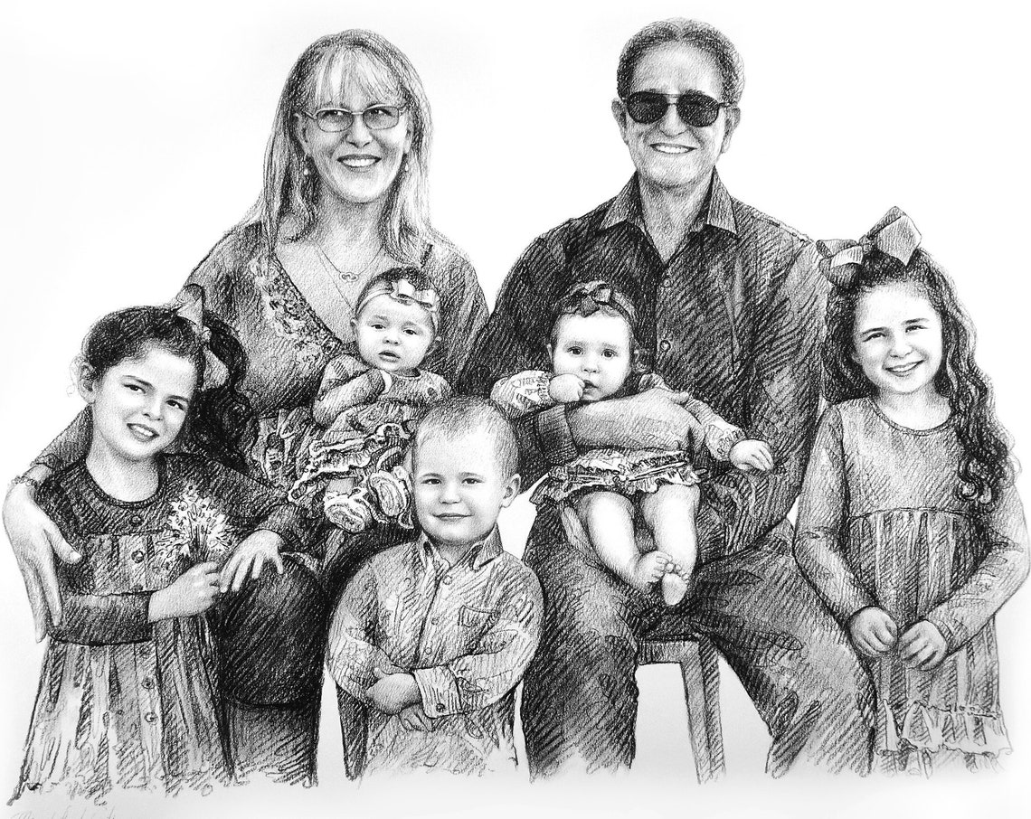Custom Family Portrait Painting From Photo Family Drawing Portrait Personalized Family Portrait Hand Drawing Mothers Day Gift For Mom - Image 7