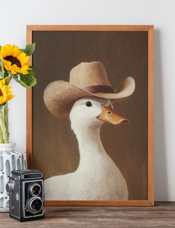 Silly Goose Cowboy Wall Art Print Western Nursery Boy Rooms Room Animal Decor Boys