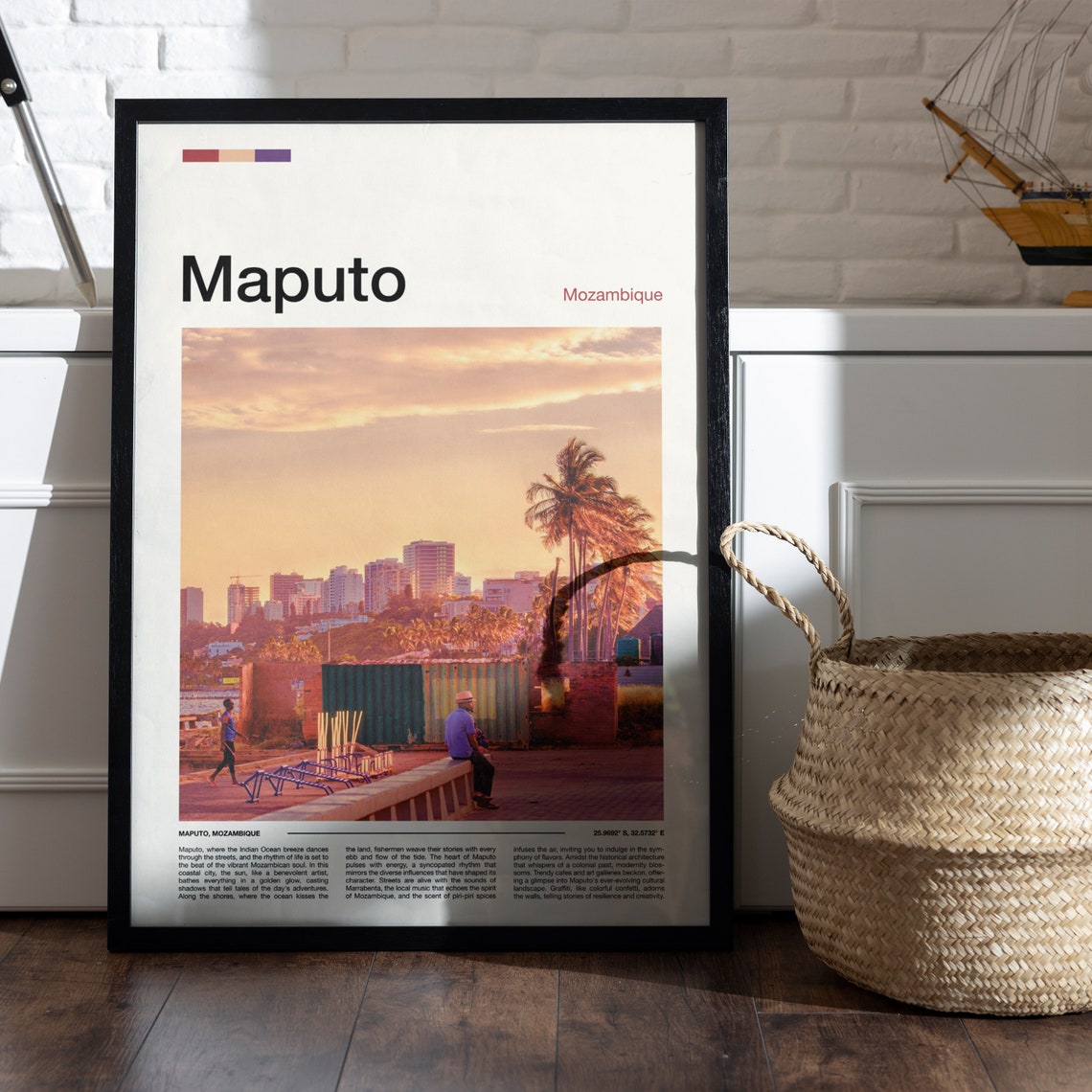 Maputo Mozambique Sunset Promenade Palm Trees City Photography Poster - Image 5