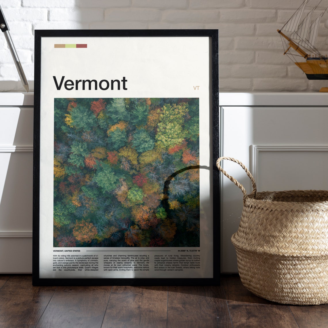 Vermont Autumn Forest Canopy Aerial Fall Colors Photography Poster - Image 5