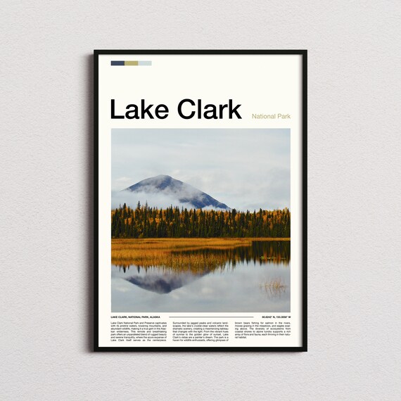 Lake Clark Alaska National Park Mountain Reflection Photo Poster