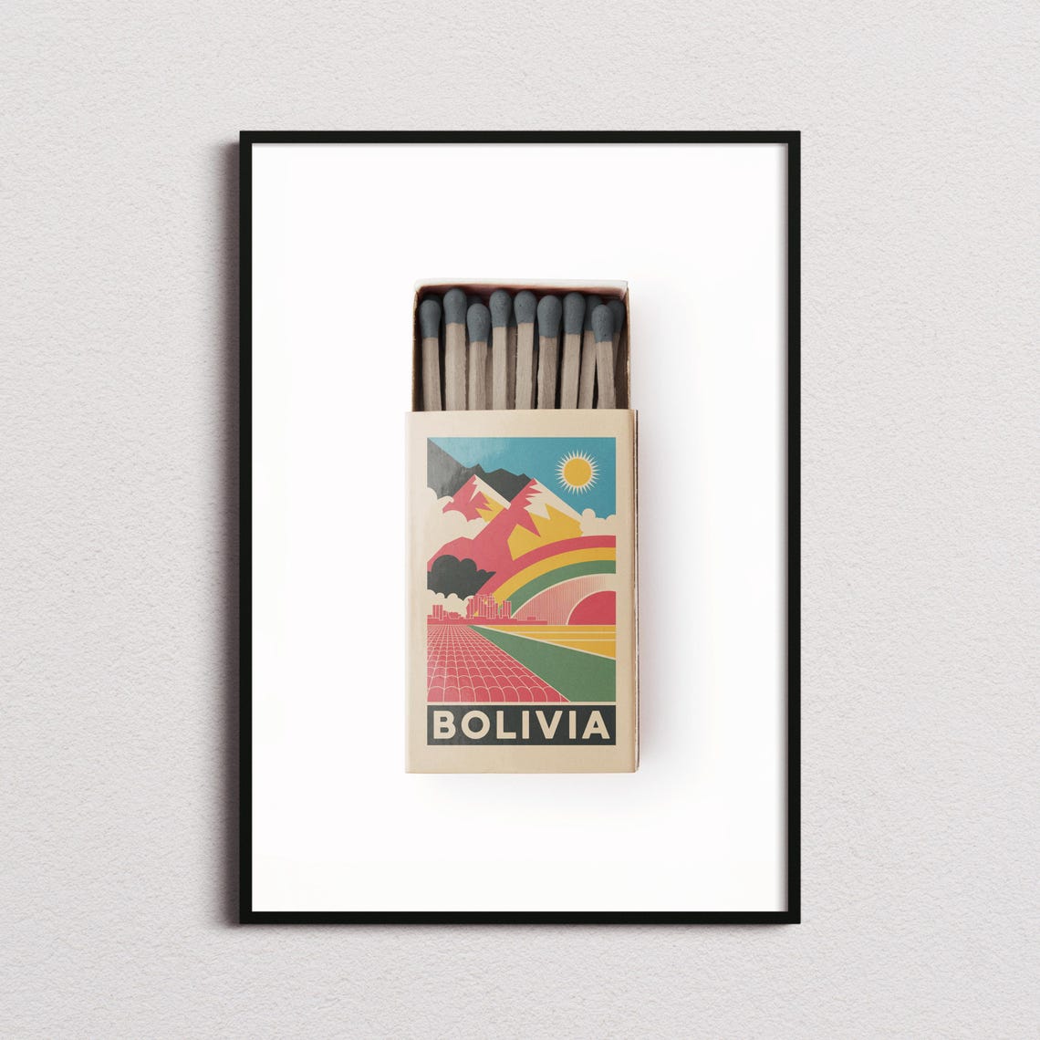 Bolivia Matchbox Print Bolivia Print Bolivia Poster Bolivia Wall Art Bolivia Art Print Bolivia Gifts