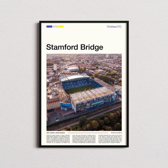 Stamford Bridge Stadium Print Chelsea Fc Gifts Stamford Bridge Stadium Poster Stamford Bridge Stadium Wall Art Chelsea Fc Gifts