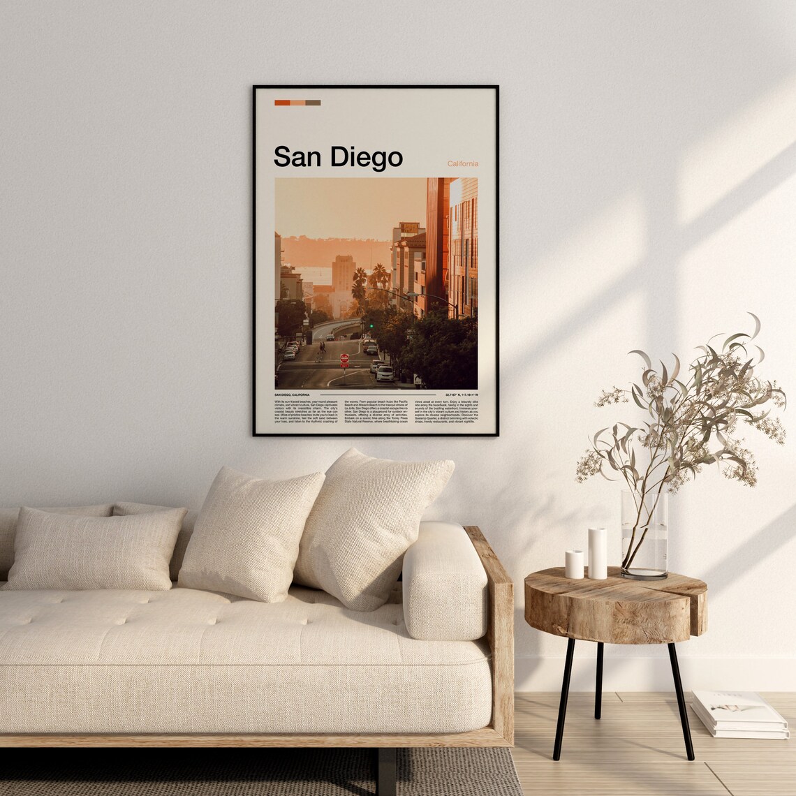 San Diego California City Street Golden Hour Travel Photo Poster - Image 3