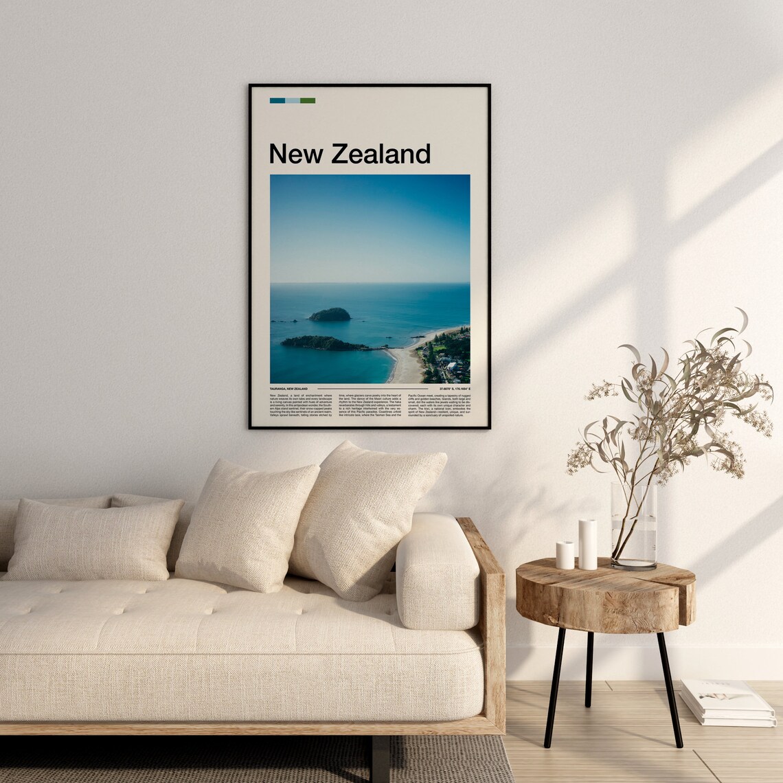 Tauranga New Zealand Bay Islands Aerial Coastal Photo Poster - Image 3
