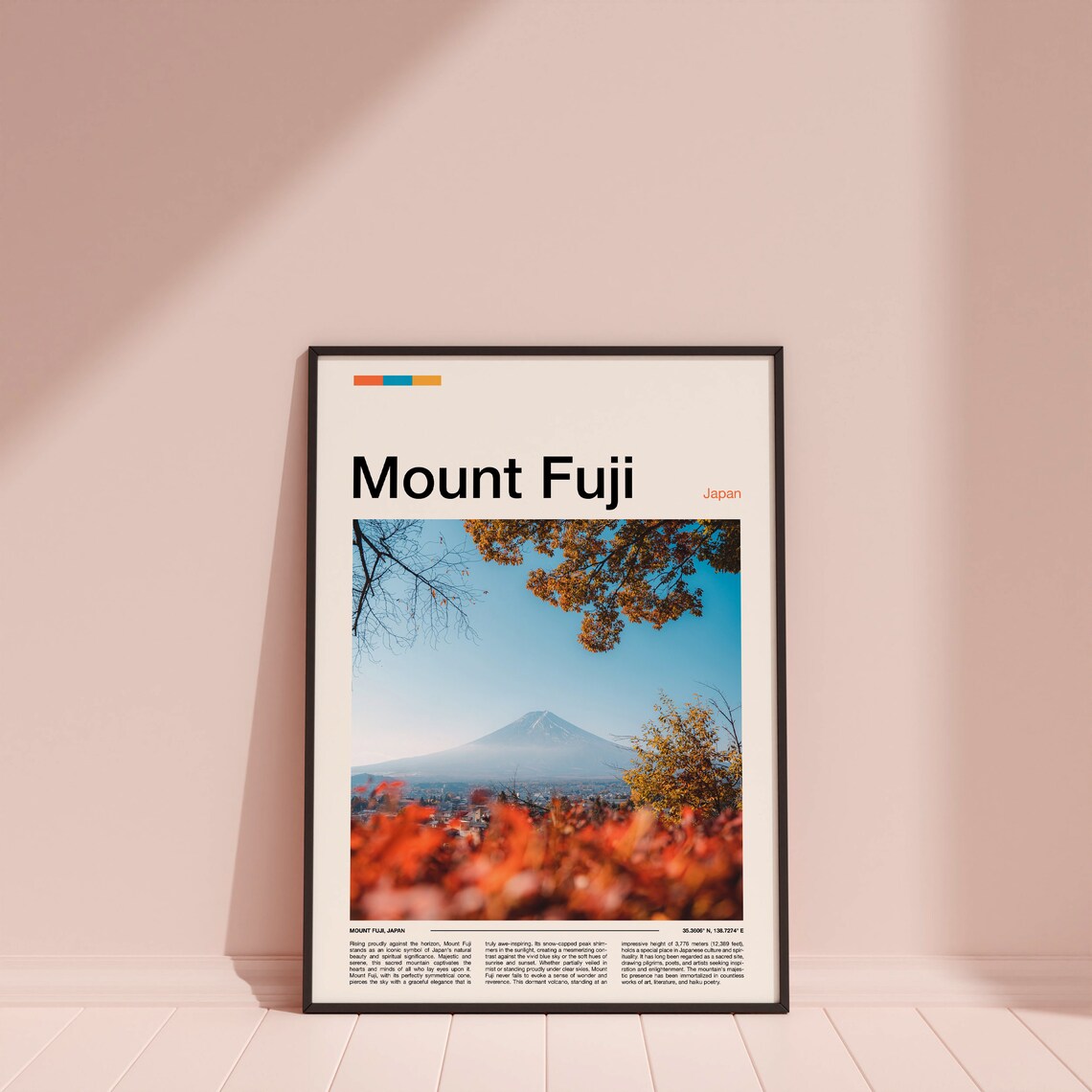 Mount Fuji Japan Autumn Leaves Snow Peak Seasonal View Travel Poster - Image 4