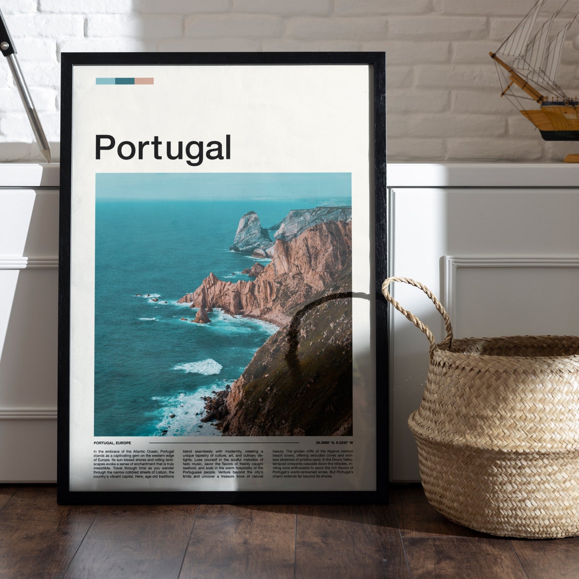 Portugal Atlantic Coast Dramatic Sea Cliffs Scenic Travel Poster - Image 4