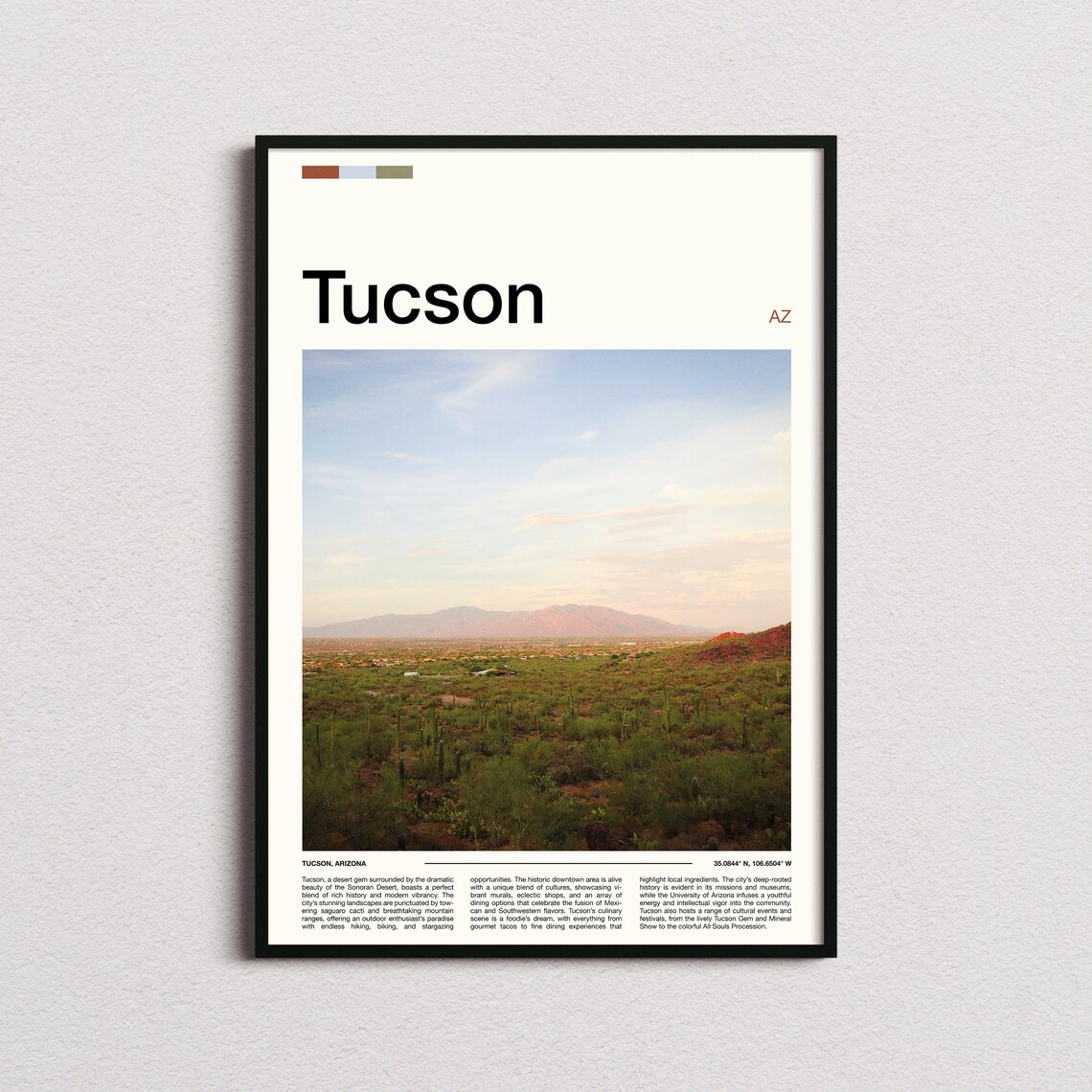 Tucson Arizona Sonoran Desert Saguaro Vista Photography Poster