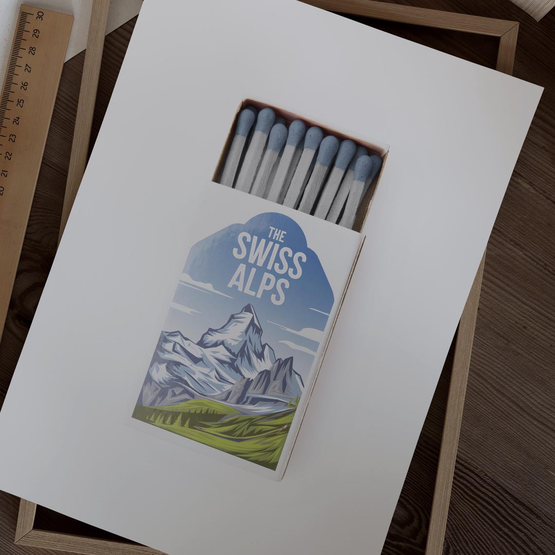 Swiss Alps Matchbox Print Swiss Alps Print Swiss Alps Poster Swiss Alps Wall Art Swiss Alps Art Print Swiss Alps Gifts - Image 2