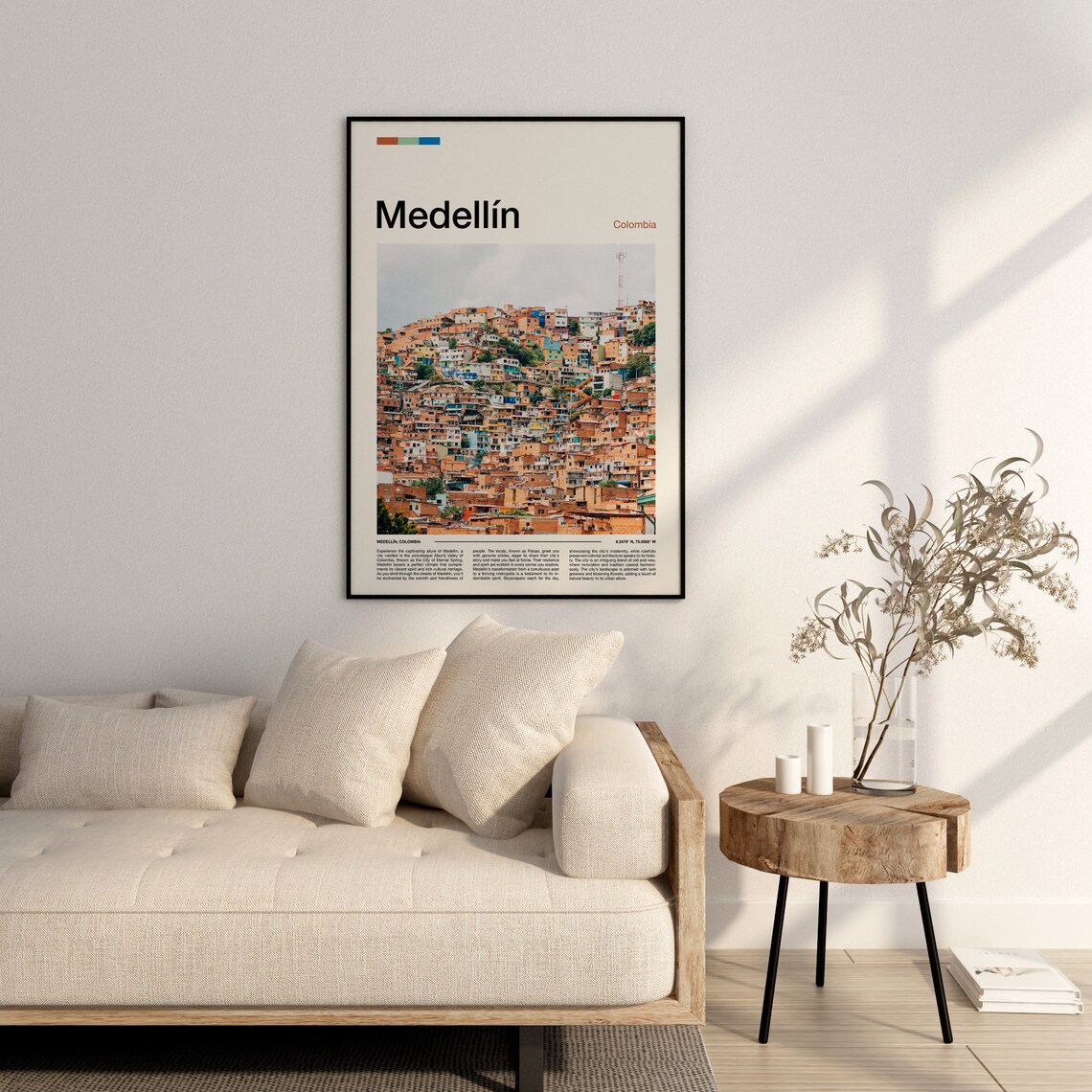 Medellin Colombia Colorful Hillside Barrio City Photo Poster - Image 3