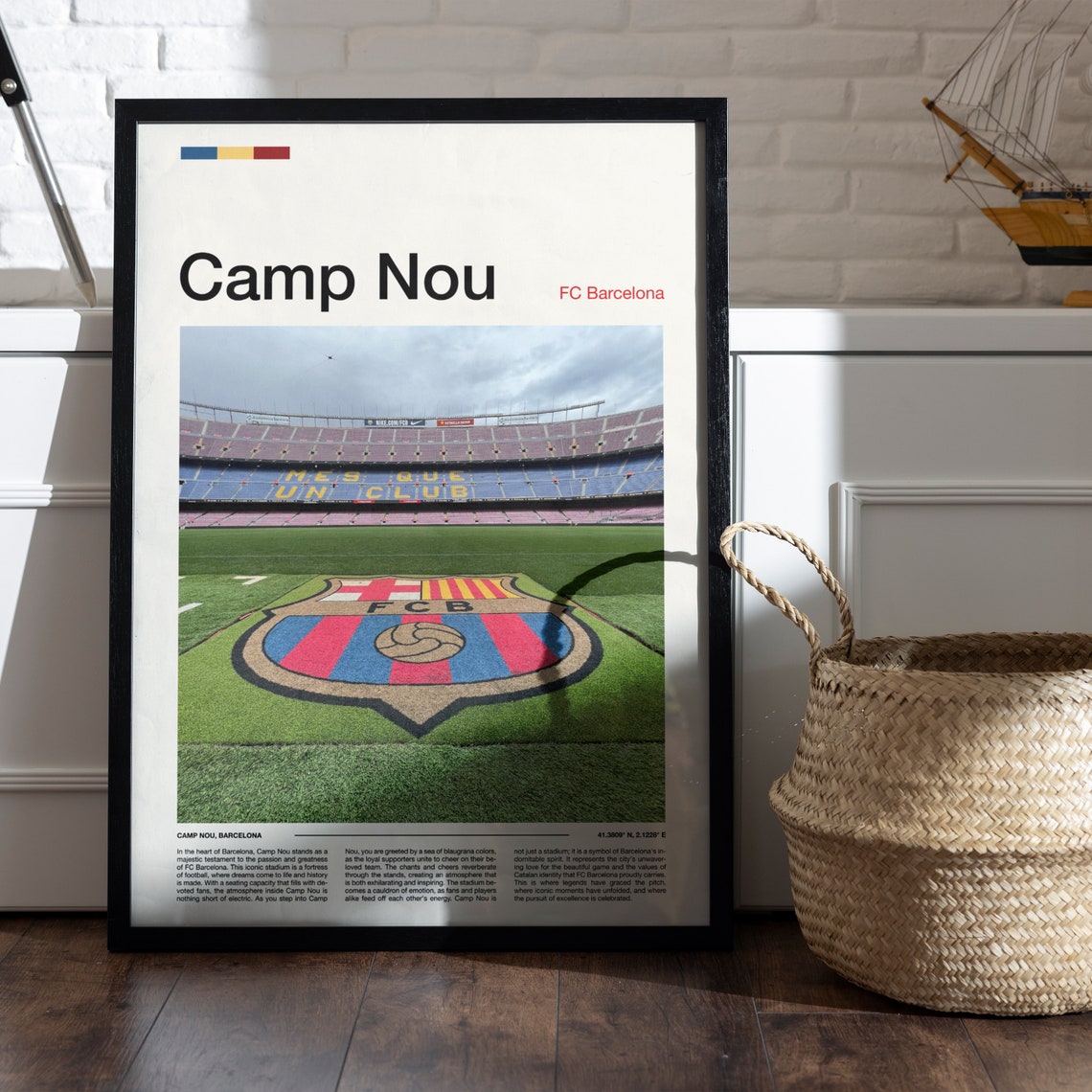 Camp Nou Stadium Print Fc Barcelona Poster Camp Nou Poster Barcelona Fc Gifts Barcelona Fc Print Barcelona Fc Poster Nou Camp Print - Image 4