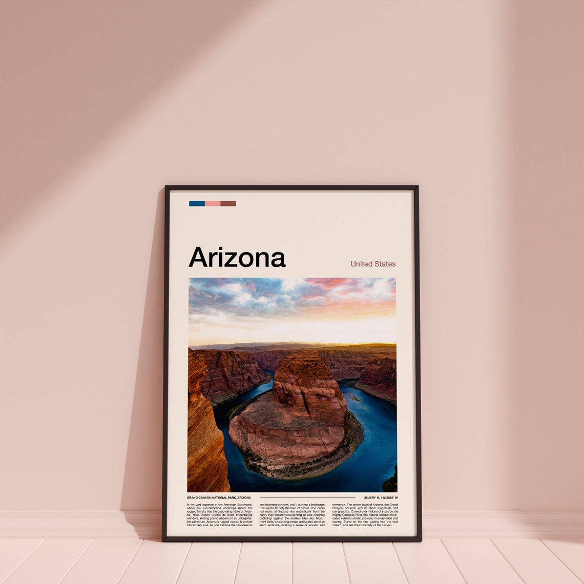 Arizona Horseshoe Bend Colorado River Canyon Sunset Landscape Poster - Image 4