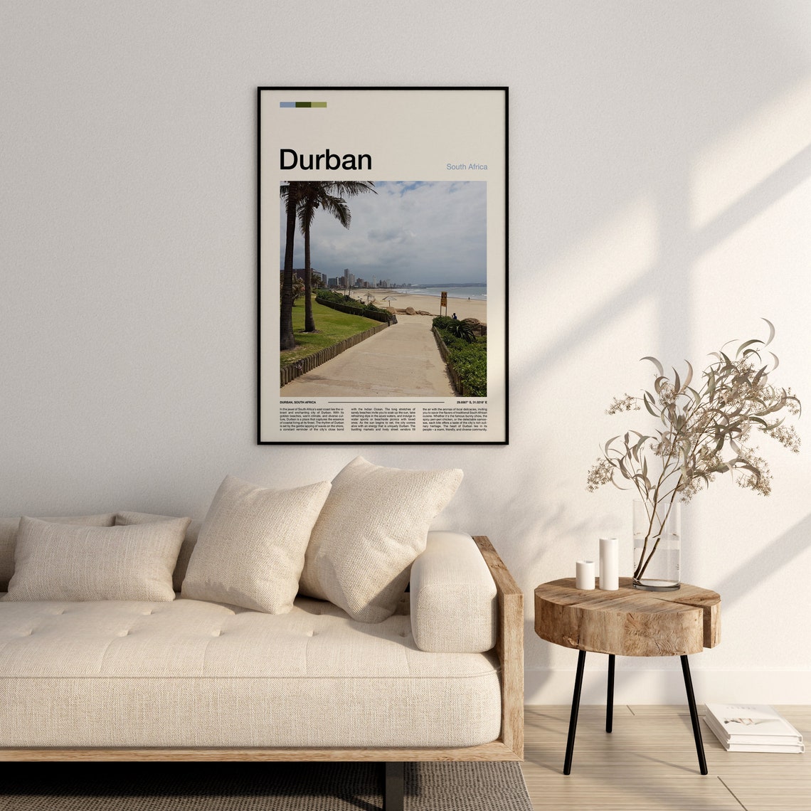 Durban South Africa Beachfront Promenade Minimalist Photo Poster - Image 3