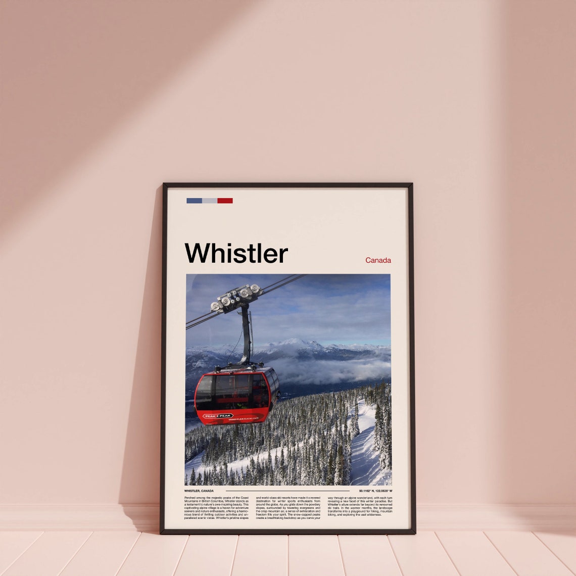 Whistler Canada Peak to Peak Gondola Snow Mountain Forest View Poster - Image 3