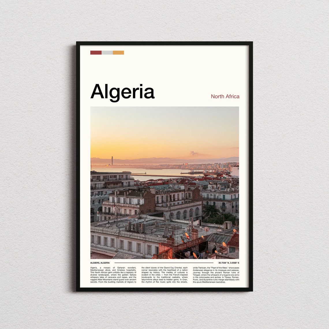 Algiers Algeria Sunset Bay Cityscape Harbor View Photography Poster