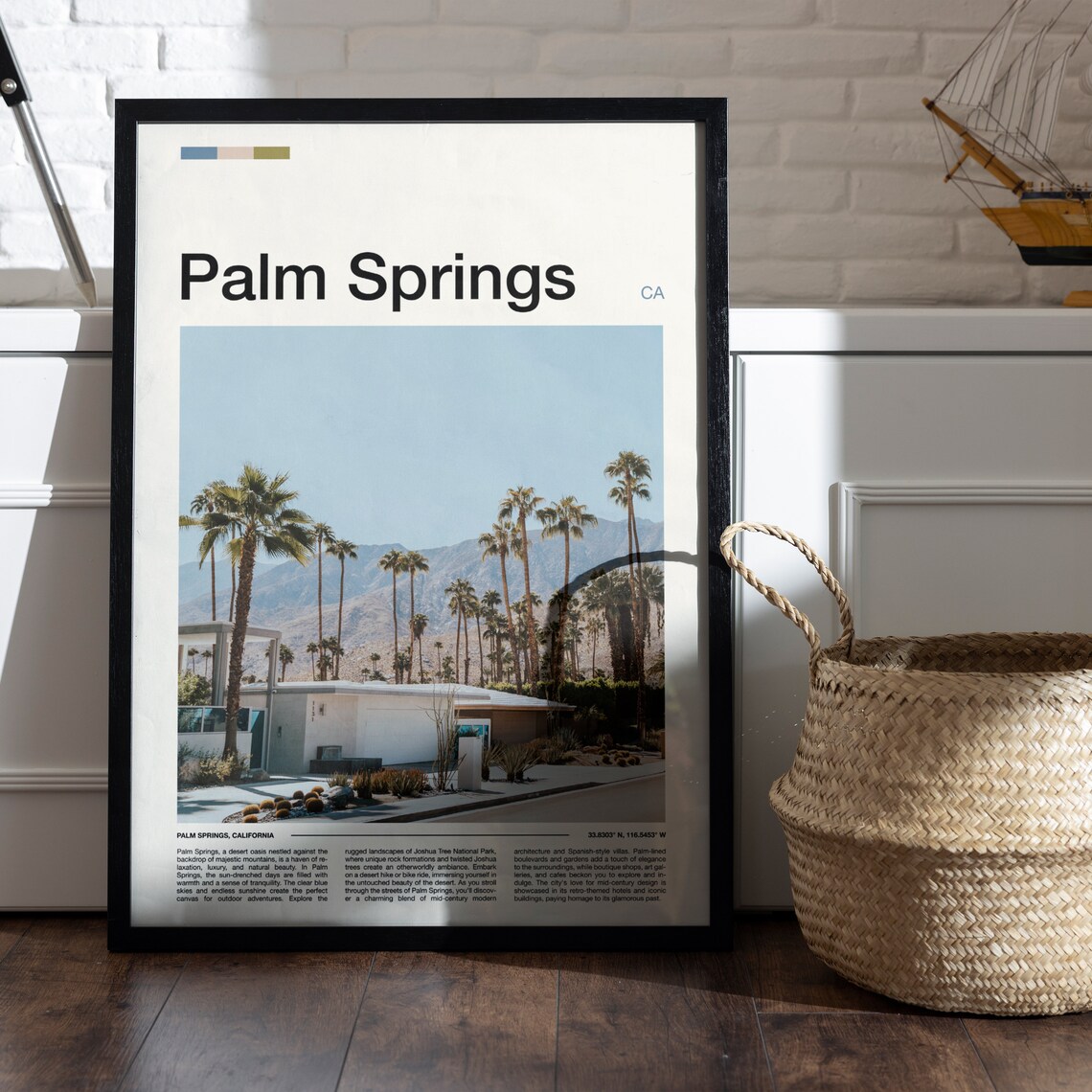 Palm Springs California Mid Century Desert Palm Trees Poster - Image 5