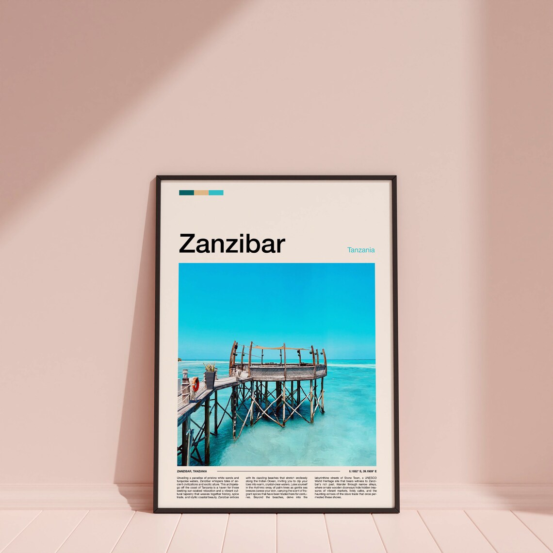Zanzibar Tanzania Ocean Pier Overwater Platform Tropical Beach Poster - Image 3
