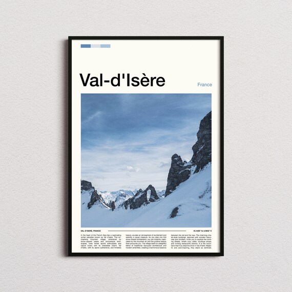 Val-dIsere French Alps Ski Resort Winter Snowy Peaks Travel Poster