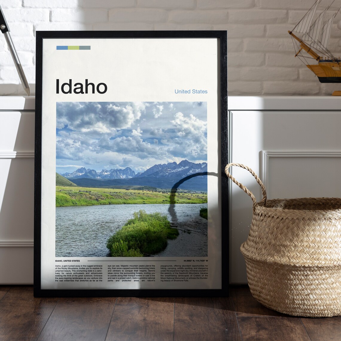 Idaho United States River Valley Mountain Landscape Travel Poster - Image 5