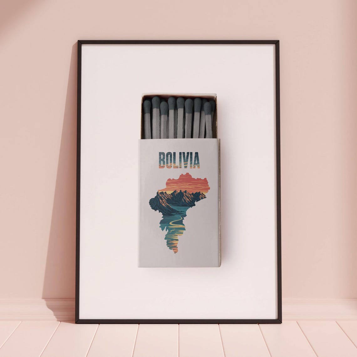 Bolivia Matchbox Print Bolivia Print Bolivia Poster Bolivia Wall Art Bolivia Art Print Bolivia Gifts - Image 3