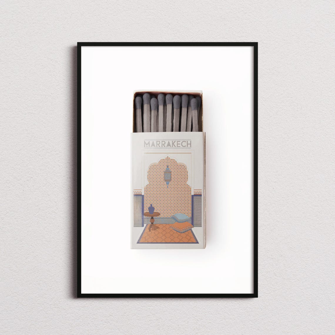 Marrakech Morocco Matchbox Riad Courtyard Style Art Travel Poster