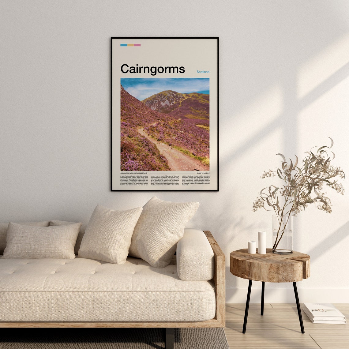 Cairngorms Scotland Heather Valley Mountain Path National Park Poster - Image 2