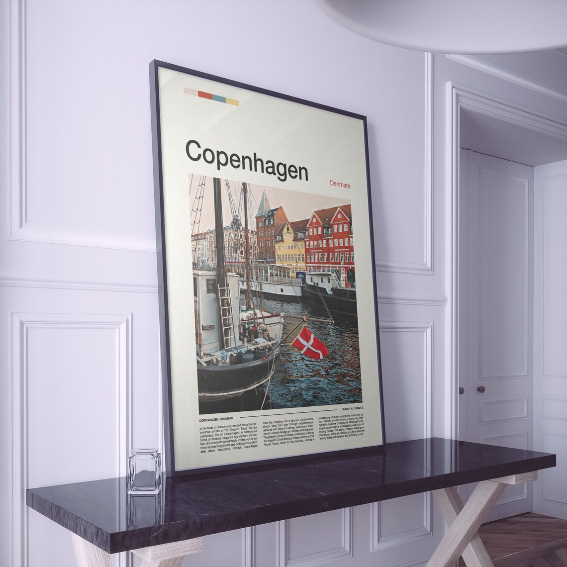 Copenhagen Denmark Nyhavn Harbor Colorful Waterfront Boats Poster - Image 2