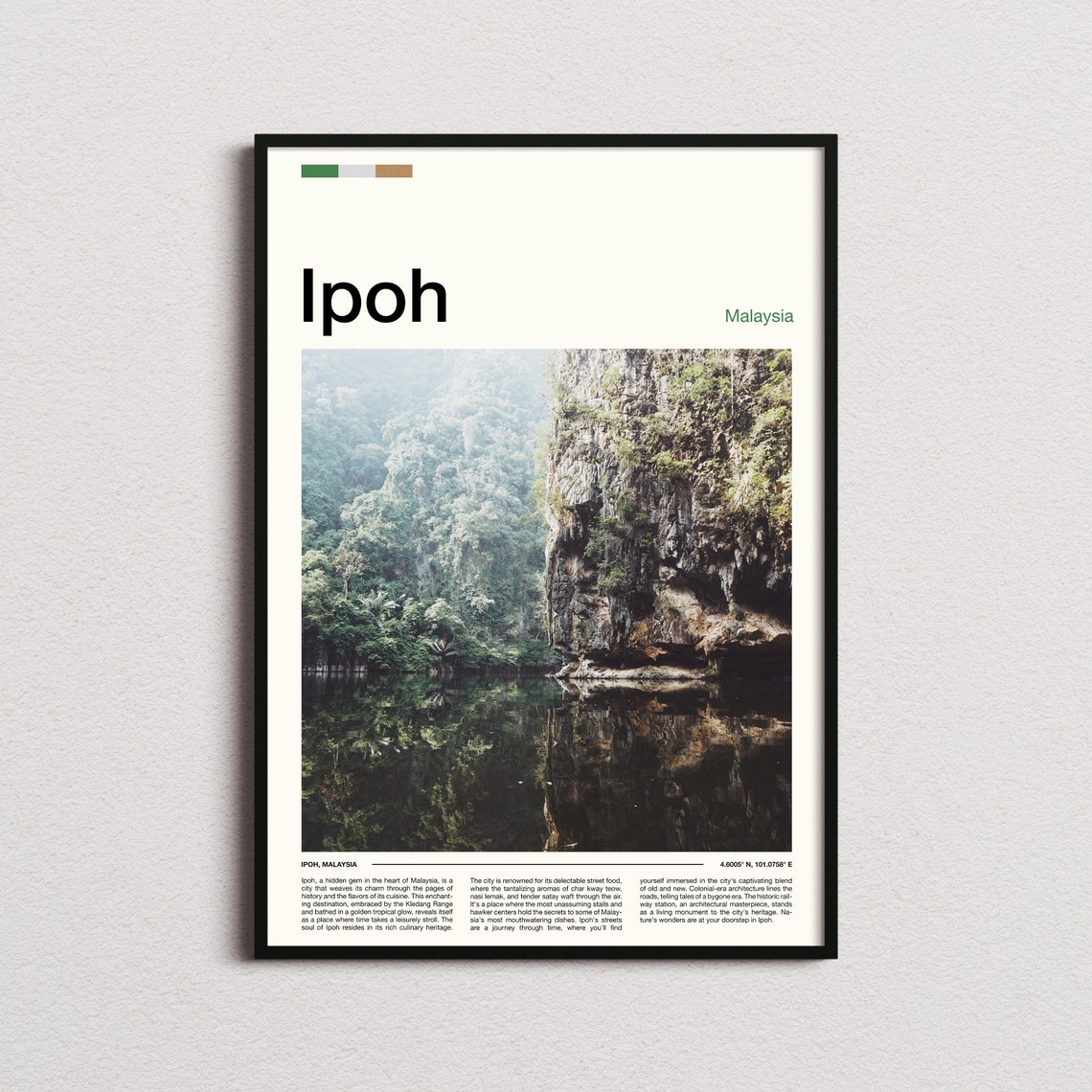 Ipoh Malaysia Jungle Gorge Still Water Reflection Nature Poster