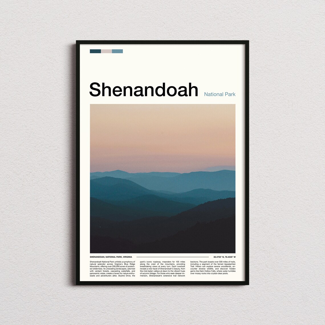 Shenandoah National Park Blue Ridge Layered Sunset Photo Poster