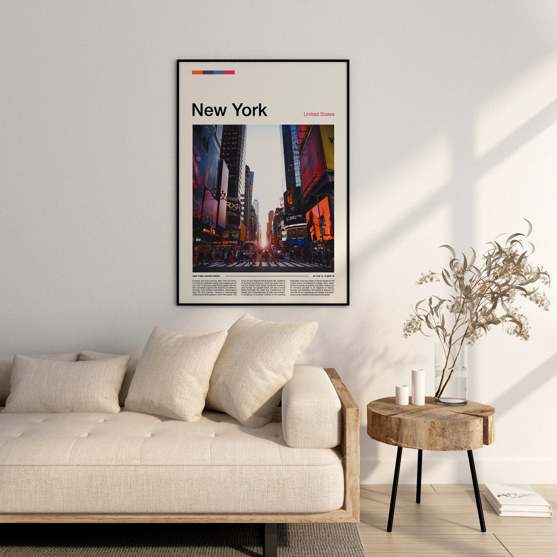 New York City Times Square Night Lights Editorial Travel Poster - Image 3