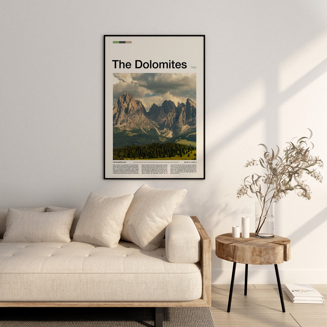 The Dolomites Italy Jagged Peaks Green Valley Mountain Poster - Image 3