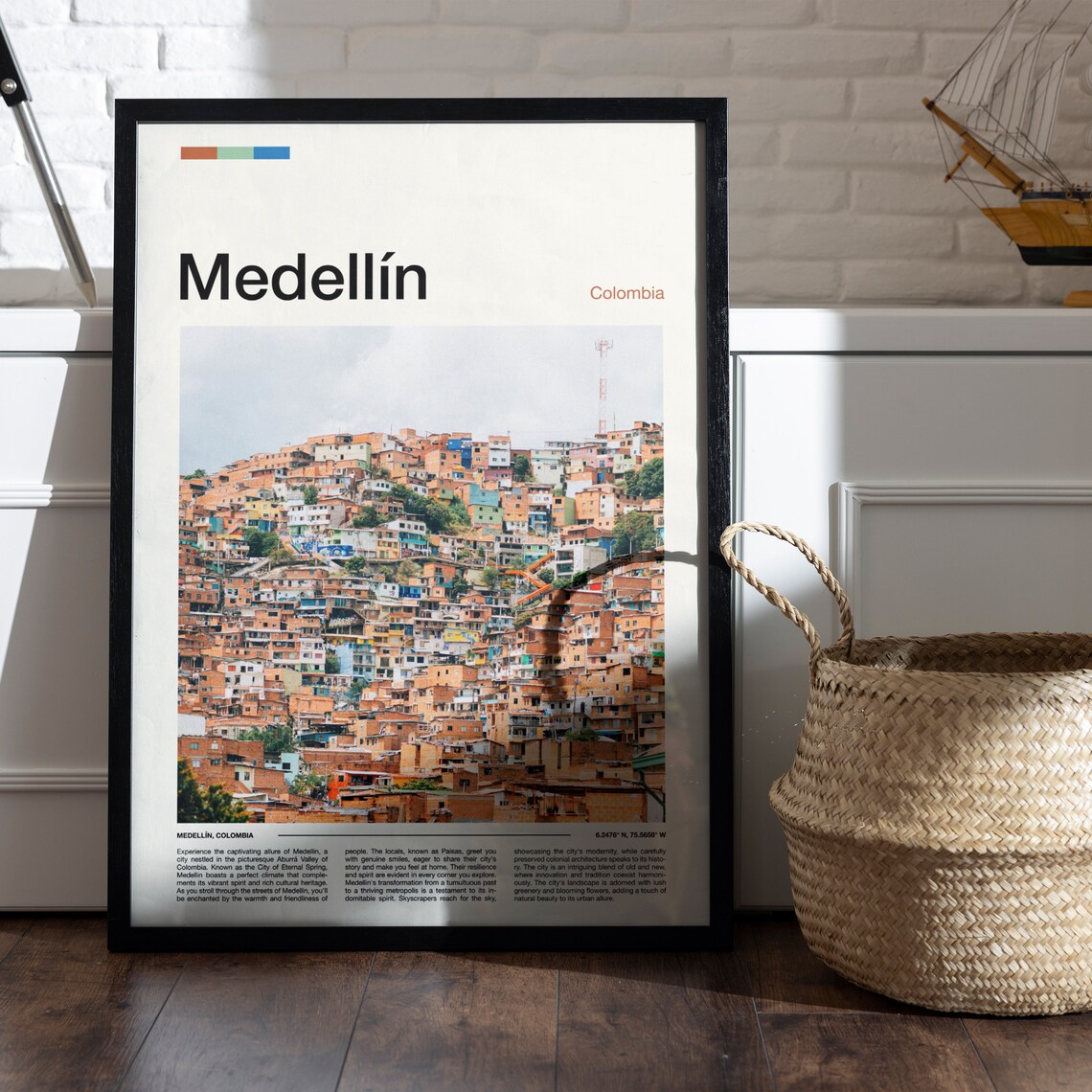 Medellin Colombia Colorful Hillside Barrio City Photo Poster - Image 5