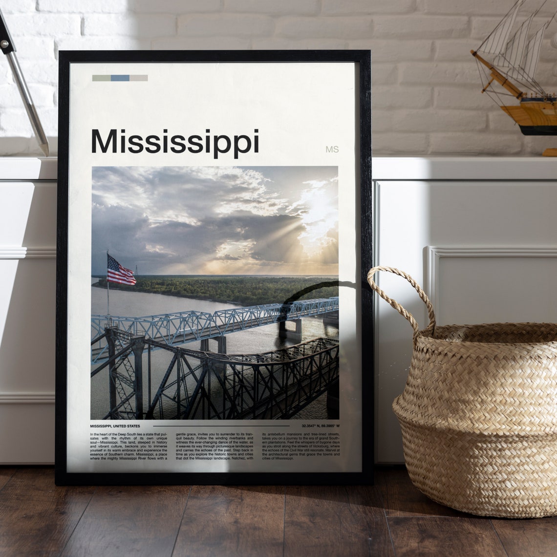 Mississippi Print Mississippi Poster Mississippi Wall Art Mississippi Art Print Mississippi Photo - Image 5