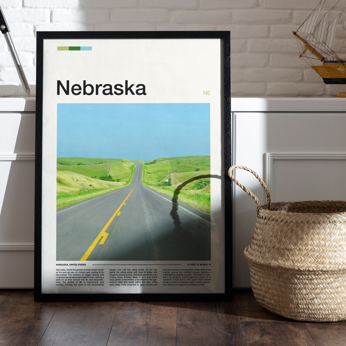 Nebraska Open Road Rolling Green Hills Heartland Photography Poster - Image 5