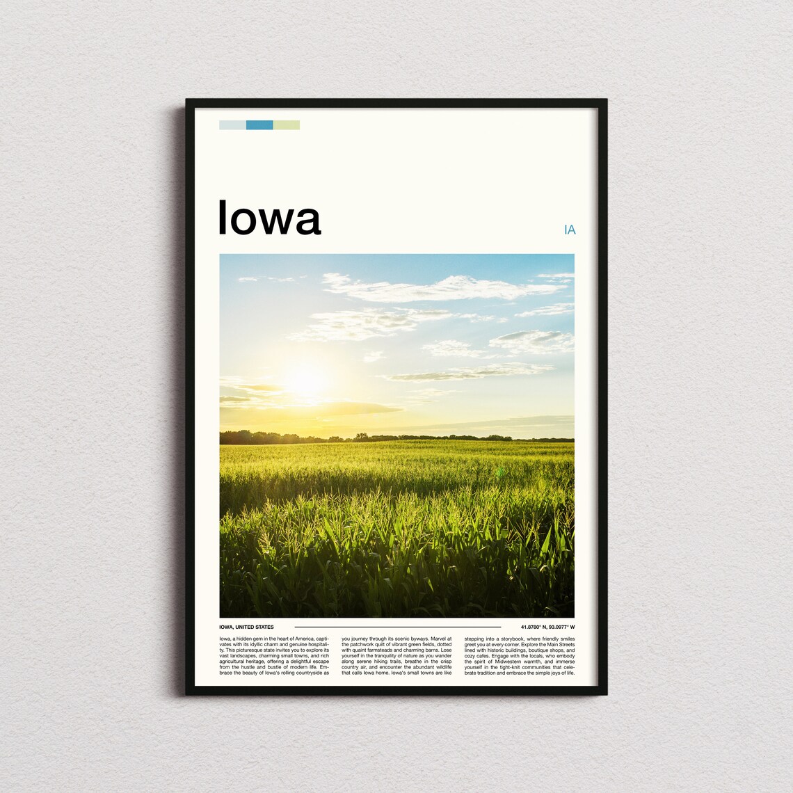 Iowa Print Iowa Poster Iowa Wall Art Iowa Art Print Iowa Photo