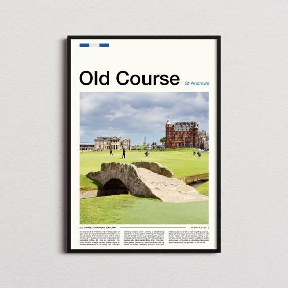 St Andrews Old Course Print St Andrews Old Course Poster St Andrews Old Course Wall Art Golf Prints Golf Gifts
