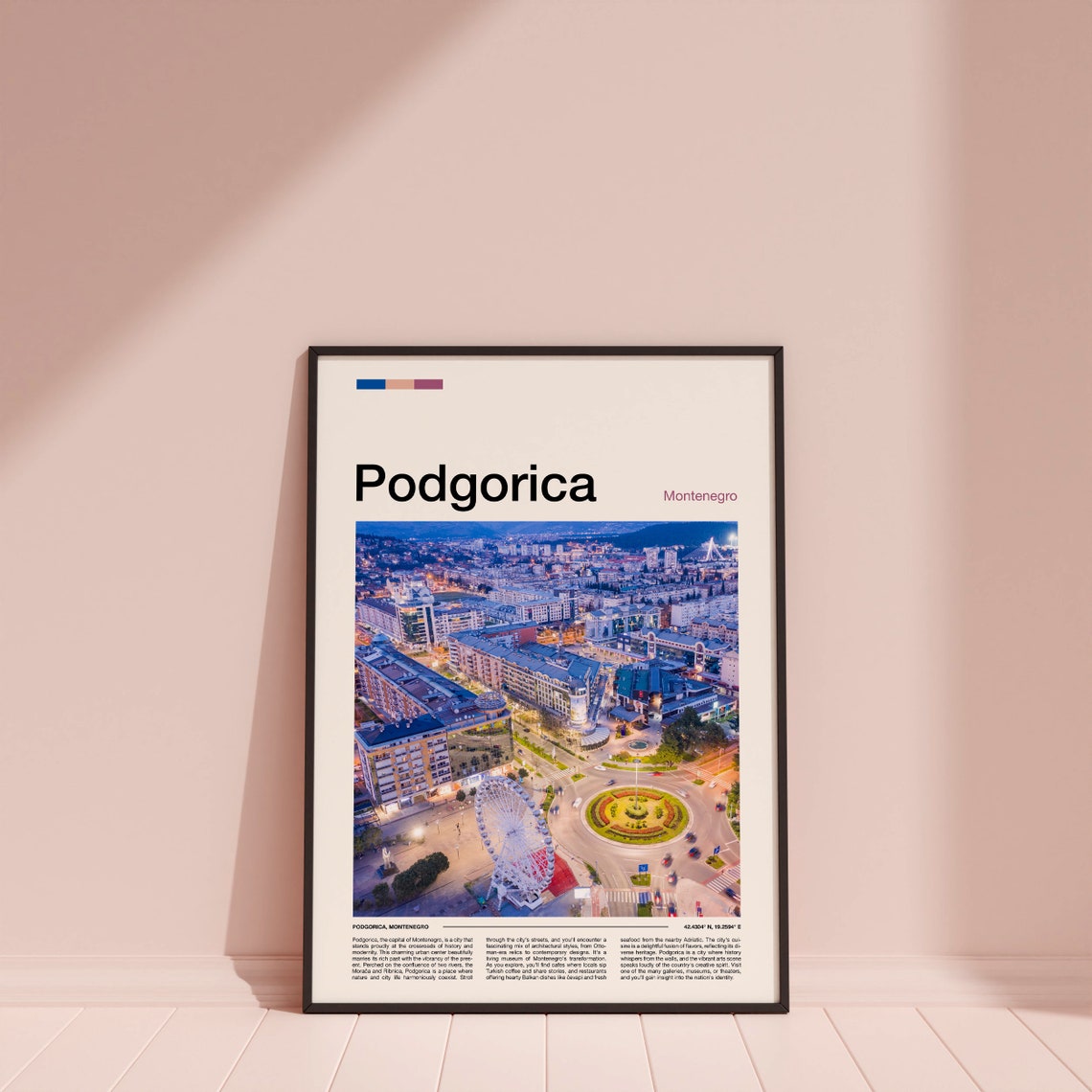 Podgorica Print Podgorica Poster Podgorica Wall Art Montenegro Art Print Podgorica Photo Podgorica Gifts Travel Poster Traveler Gifts - Image 4