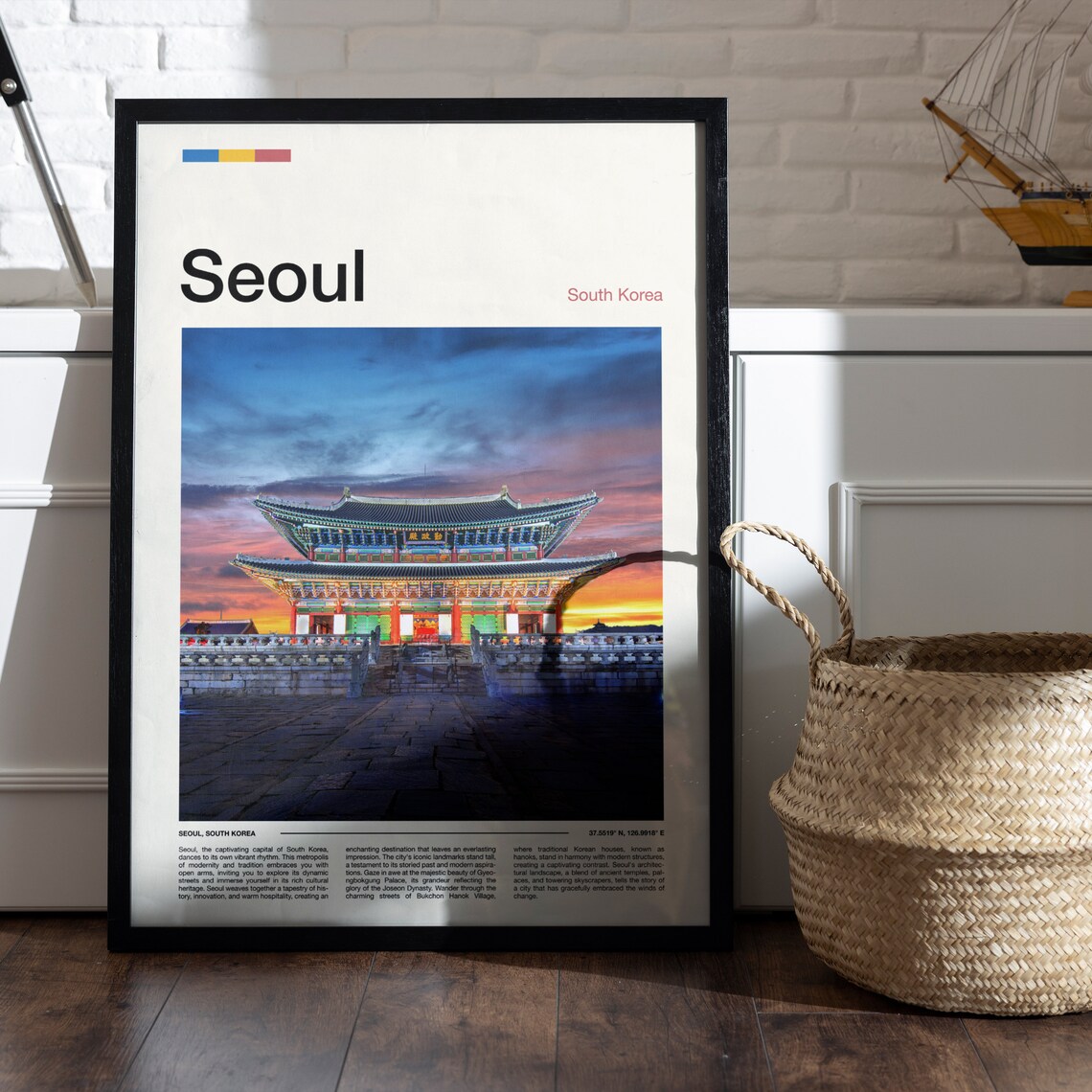 Seoul South Korea Gyeongbokgung Palace Sunset Landmark Photo Poster - Image 5