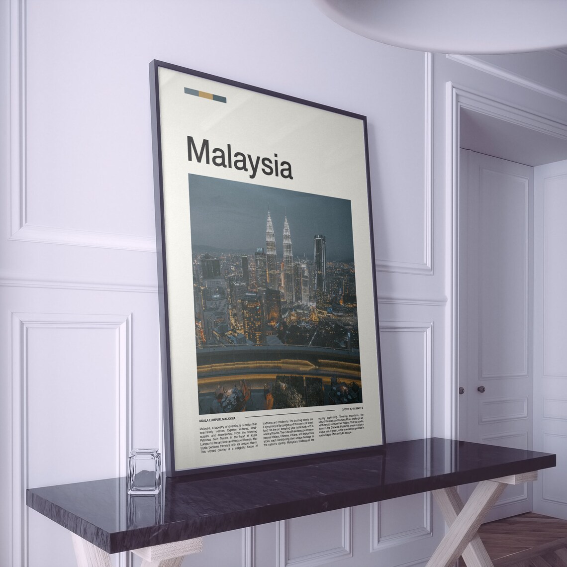 Malaysia Kuala Lumpur Night Skyline Twin Towers City Lights Poster - Image 2