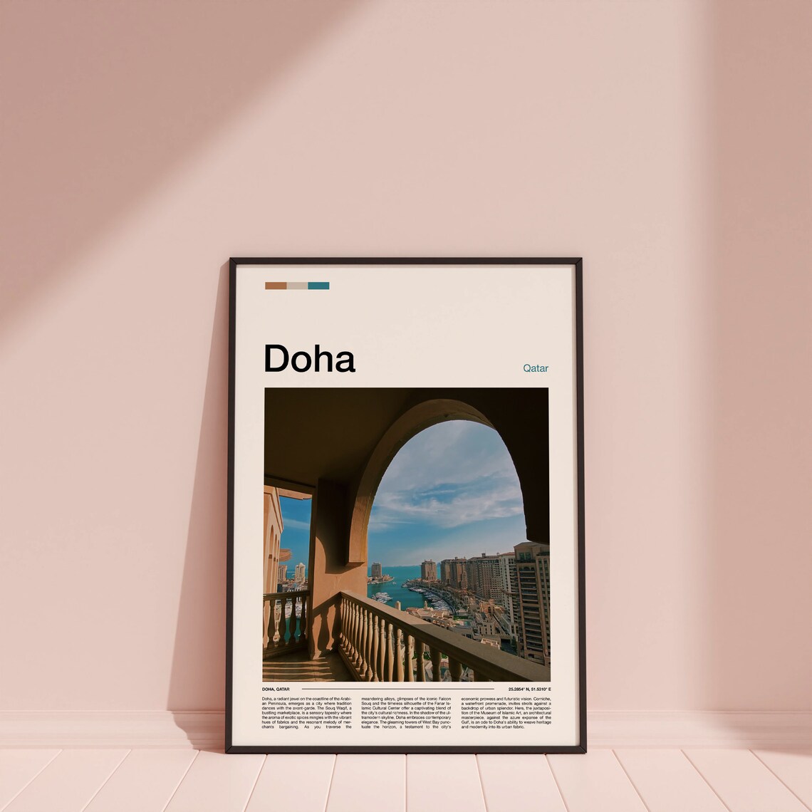 Doha Qatar Marina Arch View Balcony Photography Travel Poster - Image 4