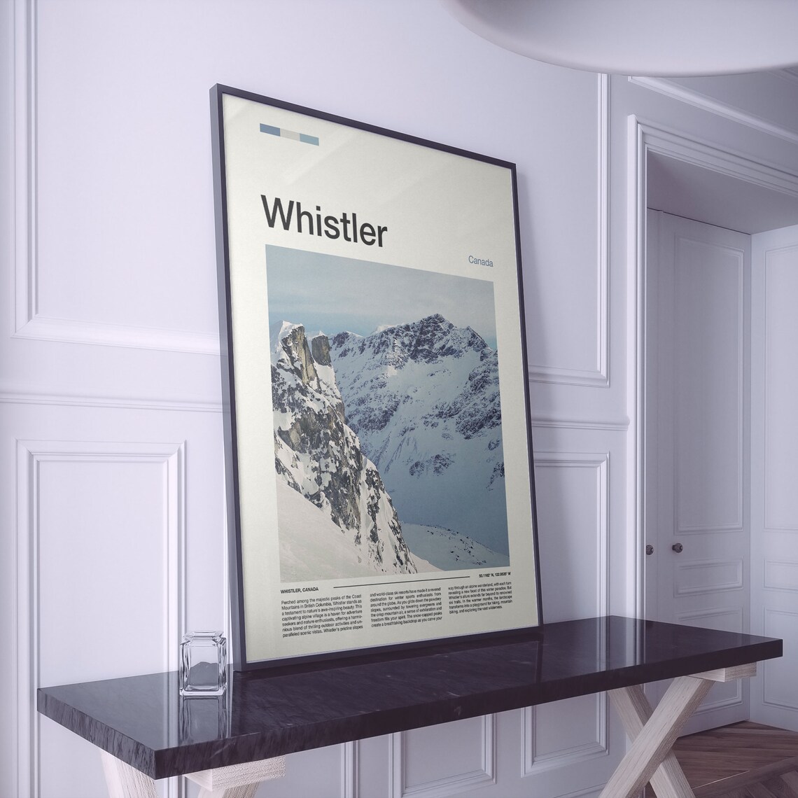 Whistler Canada Snowy Mountain Peak Ski Resort Travel Poster - Image 2