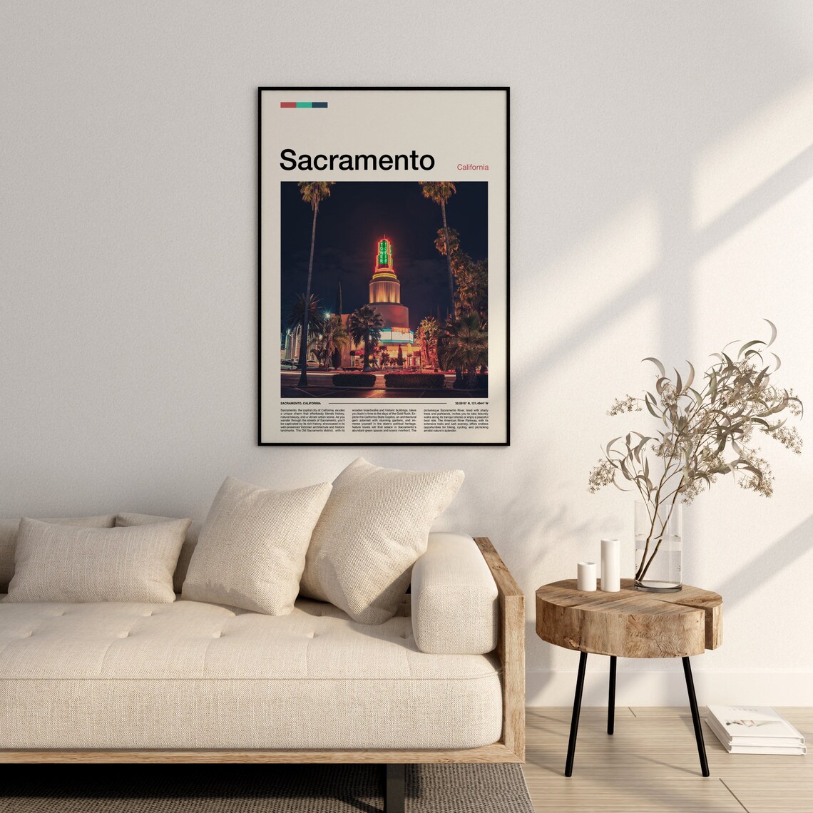 Sacramento California Historic Tower Theatre Neon Night Photo Poster - Image 3