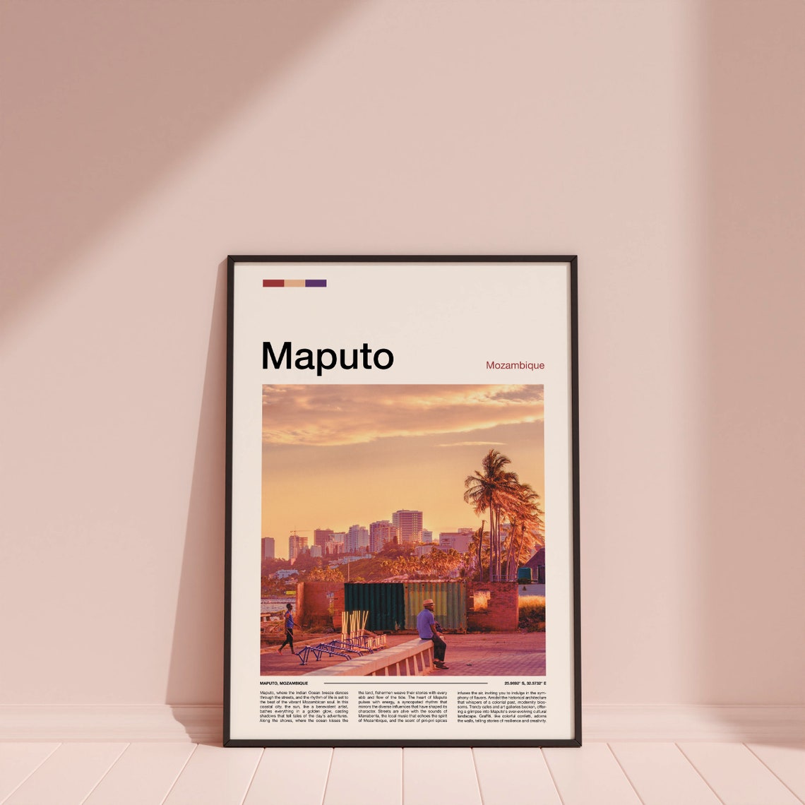 Maputo Mozambique Sunset Promenade Palm Trees City Photography Poster - Image 4