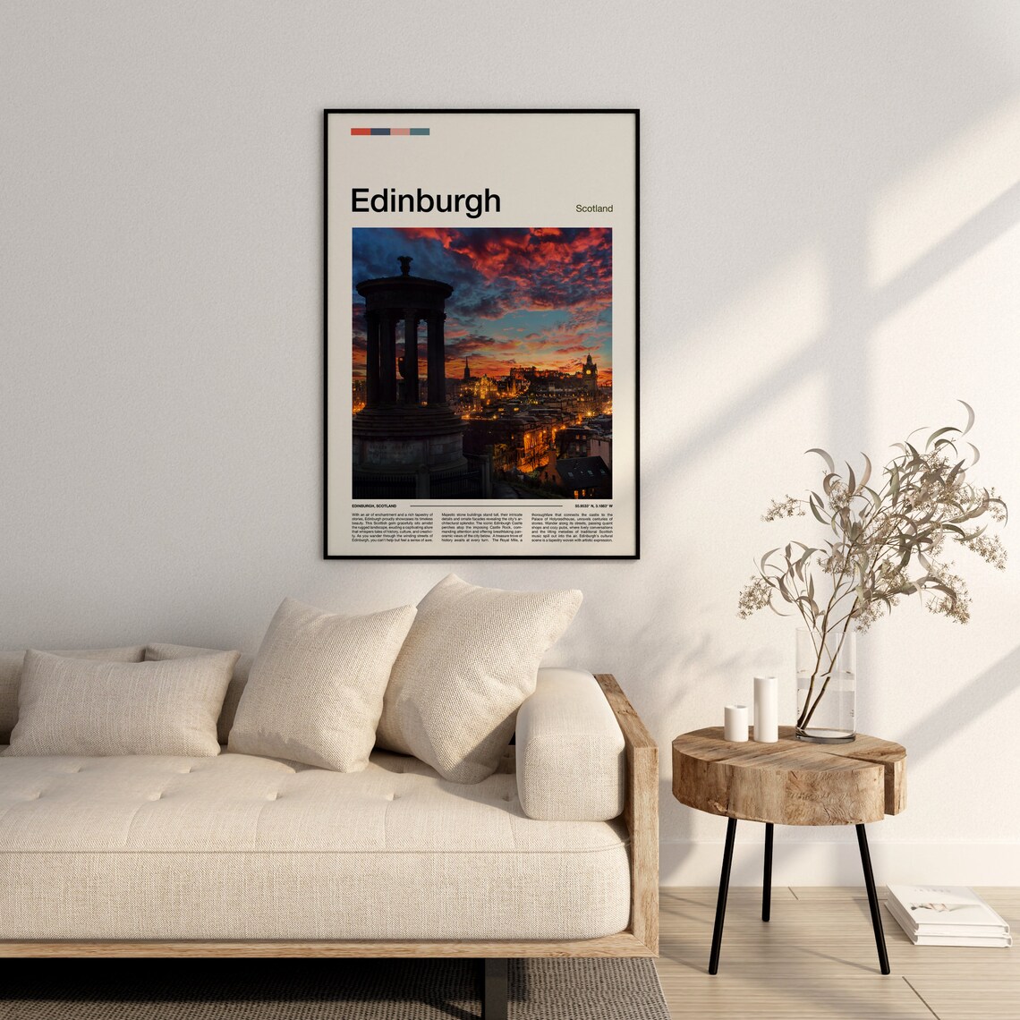 Edinburgh Scotland Calton Hill Sunset Cityscape Skyline Travel Poster - Image 2