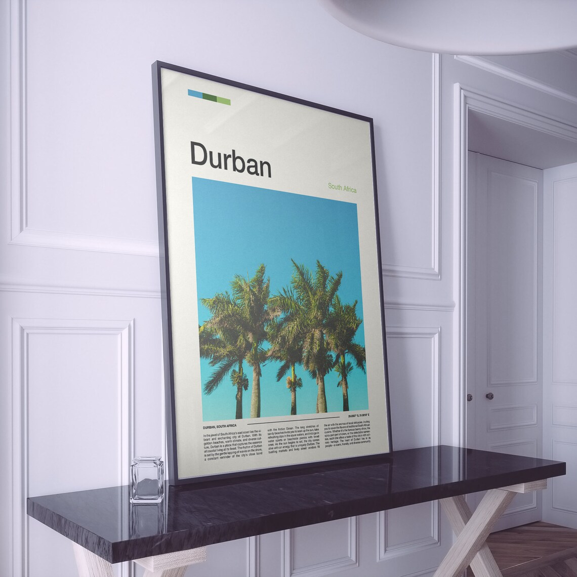 Durban South Africa Tropical Palm Trees Blue Sky Beach Poster - Image 2