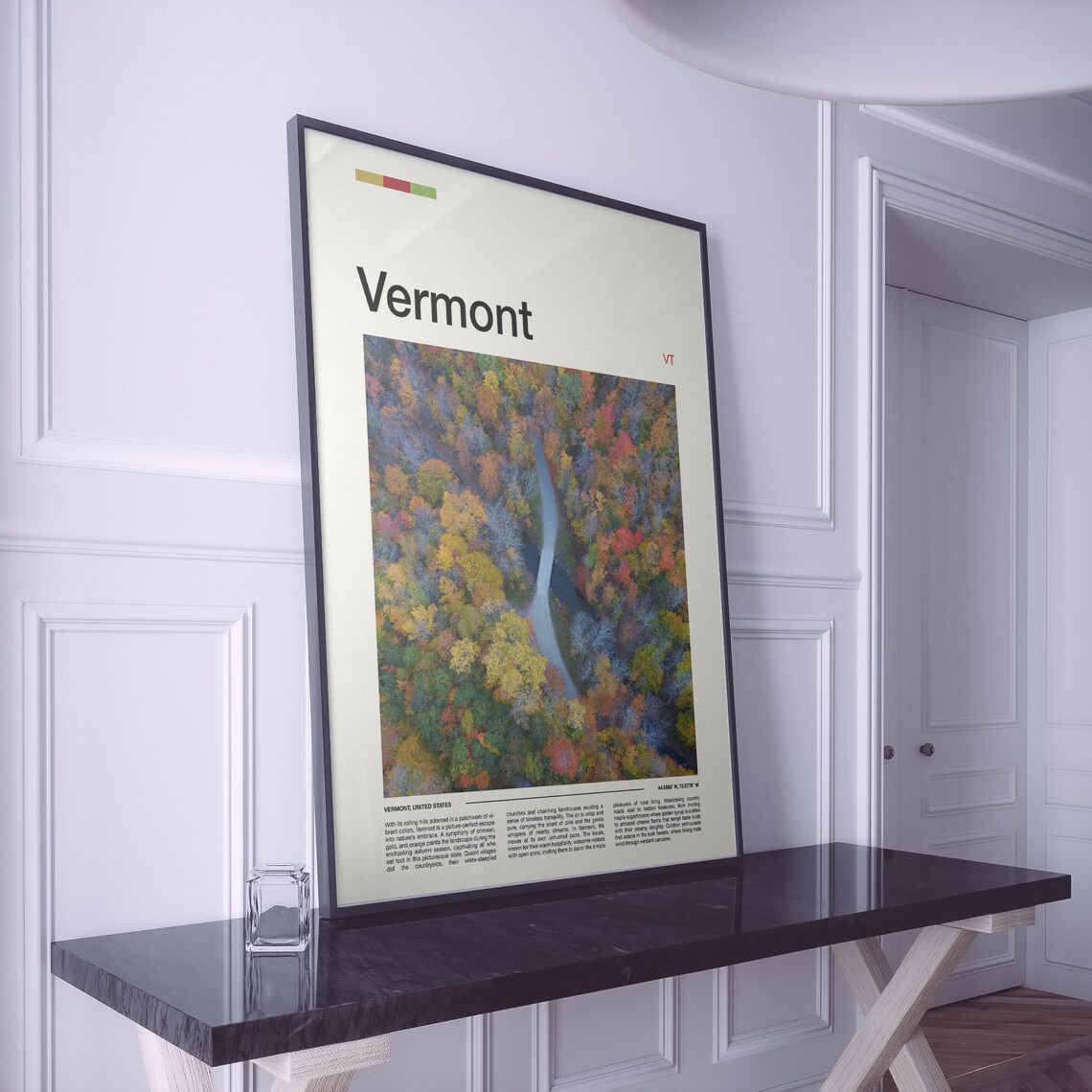 Vermont Fall Foliage Aerial Forest Road Autumn Colors Poster - Image 2