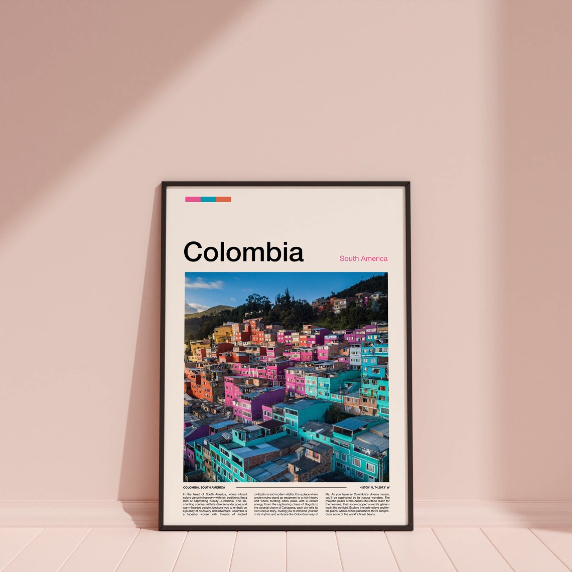 Colombia Colorful Hillside Houses Vibrant City Photography Poster - Image 4