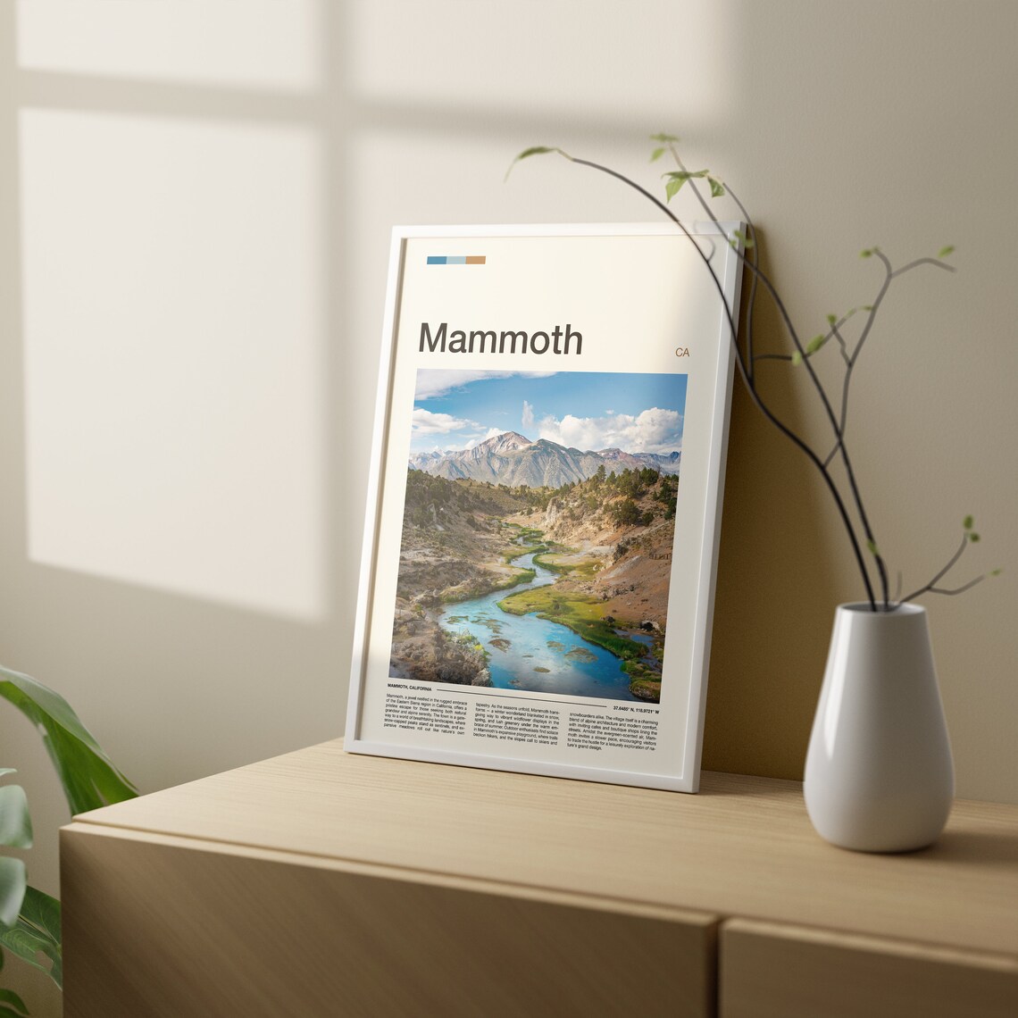 Mammoth California Alpine Stream Mountain Minimalist Photo Poster - Image 3