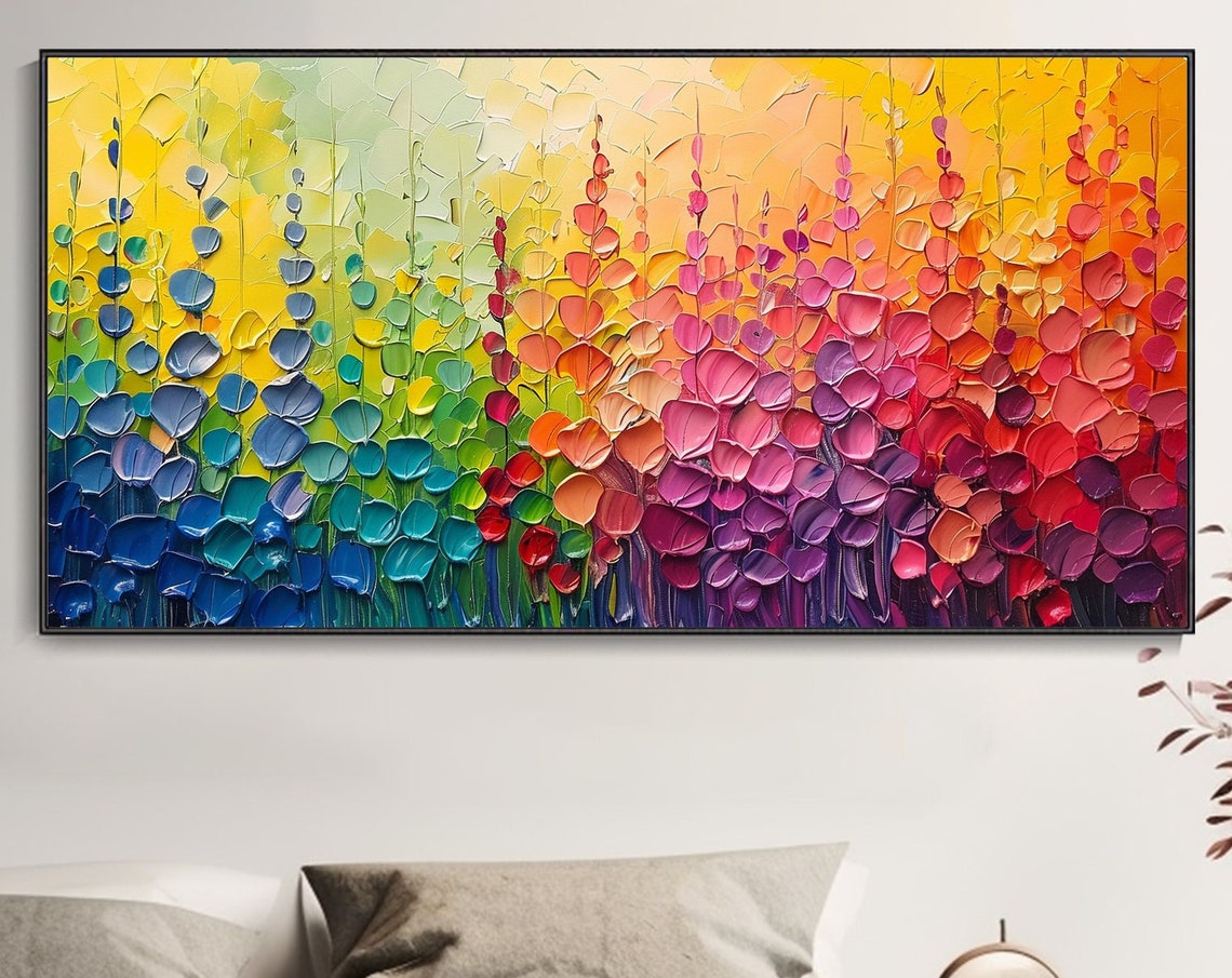 Rainbow Gradient Petal Mosaic Colorful Abstract Garden Art Print
