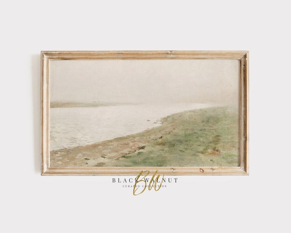 Tv Art Pastel Muted Landscape Vintage Antique Lake Art Pastel River Frame Tv Vintage Landscape Art For Tv
